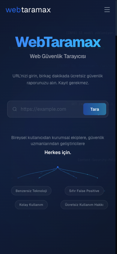 WebTaramax mobil ekran görüntüsü